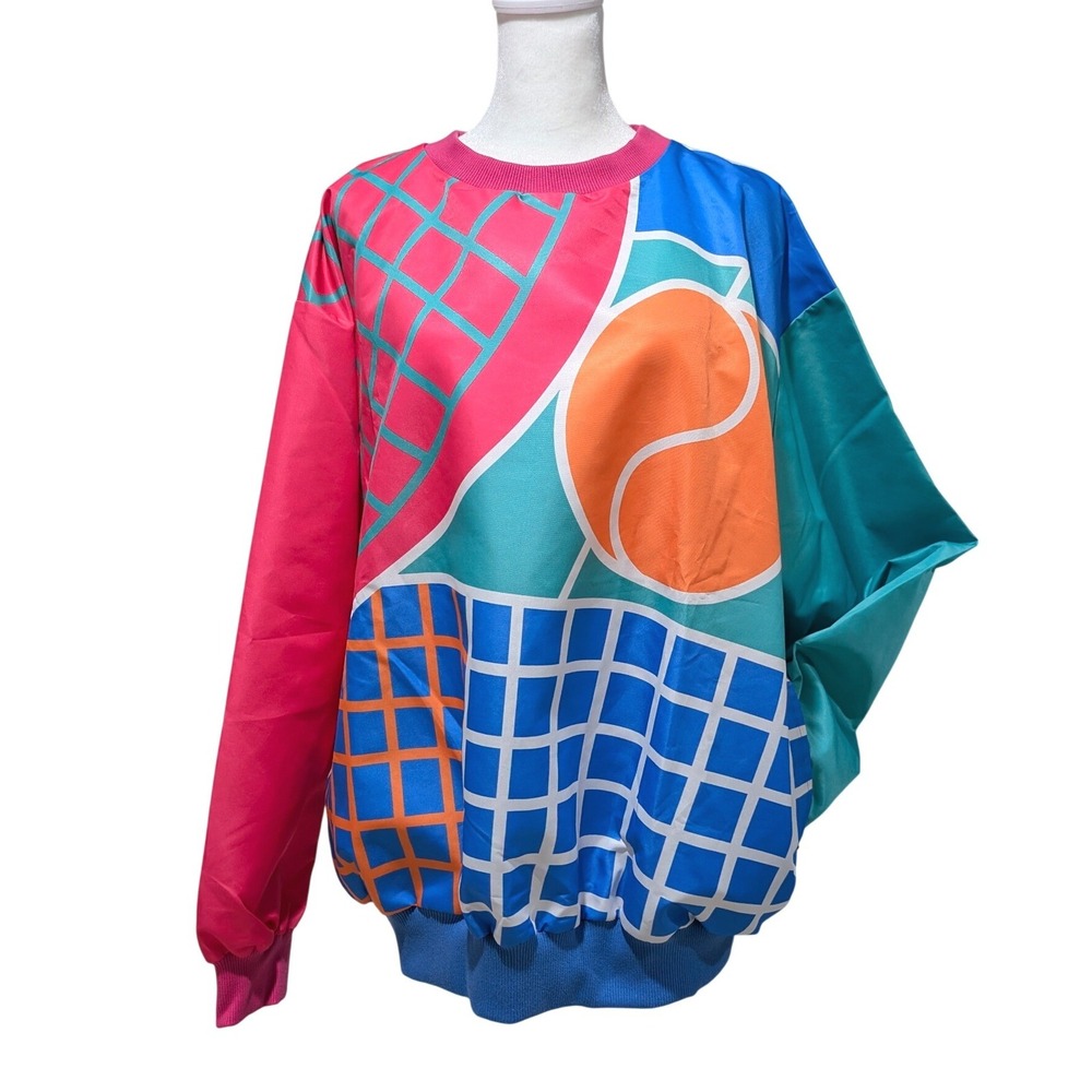 Rowing Blazers x K-Swiss 90s inspired Tennis Print Windbreaker Pullover Unisex M